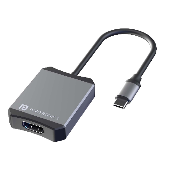 Portronics Mport X Type-C to HDMI Adapter with 4K @ 60 Hz Ultra HD